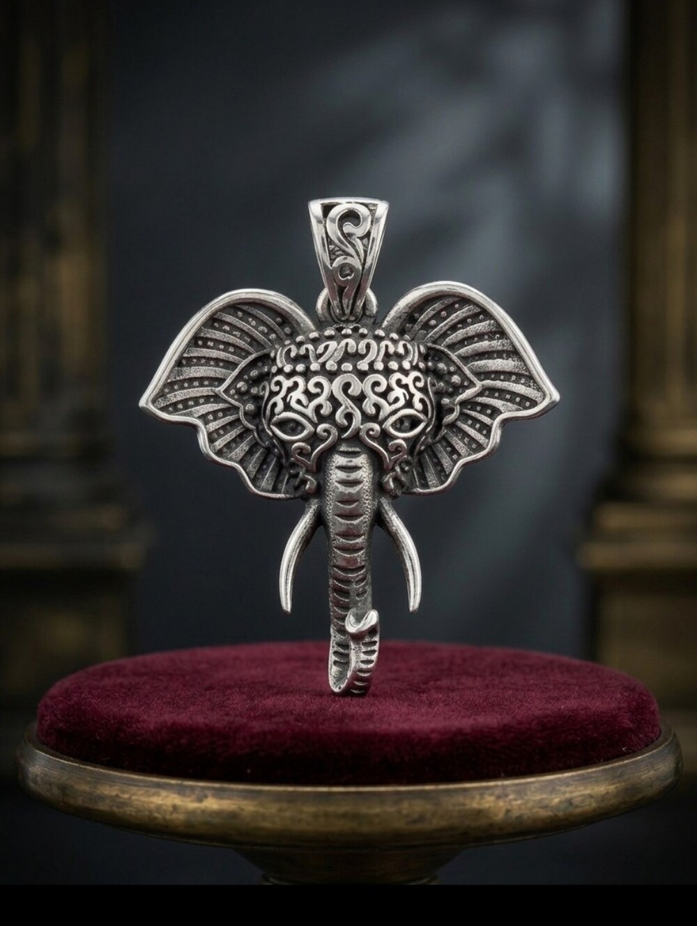 RACHEL GALLEY Designer Sterling Silver Elephant Head Pendant